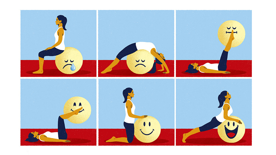Locos por el yoga. Forbes 81. Ilustración: Daniel Diosdado