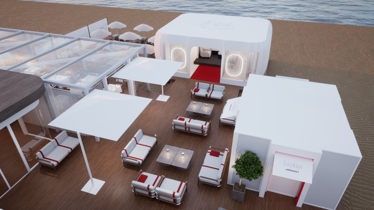 Un restaurante, tumbonas, cócteles… así es la playa privada de Air France en la Croissete de Cannes